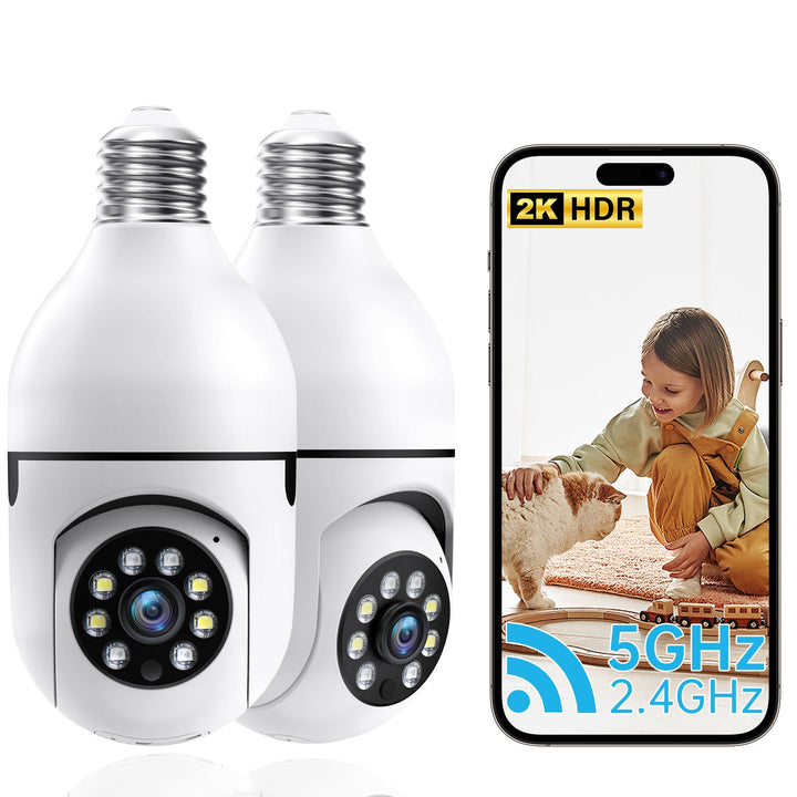 Enhance Your Home Security with the WiFi E27 2K Bulb Security Camera Set