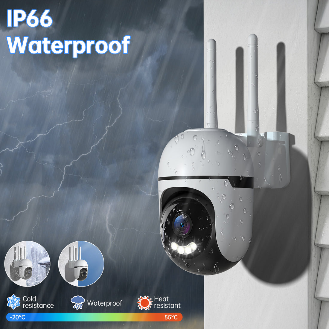 3MP PTZ Wireless Mini CCTV Security Camera WiFi Indoor Outdoor Network System