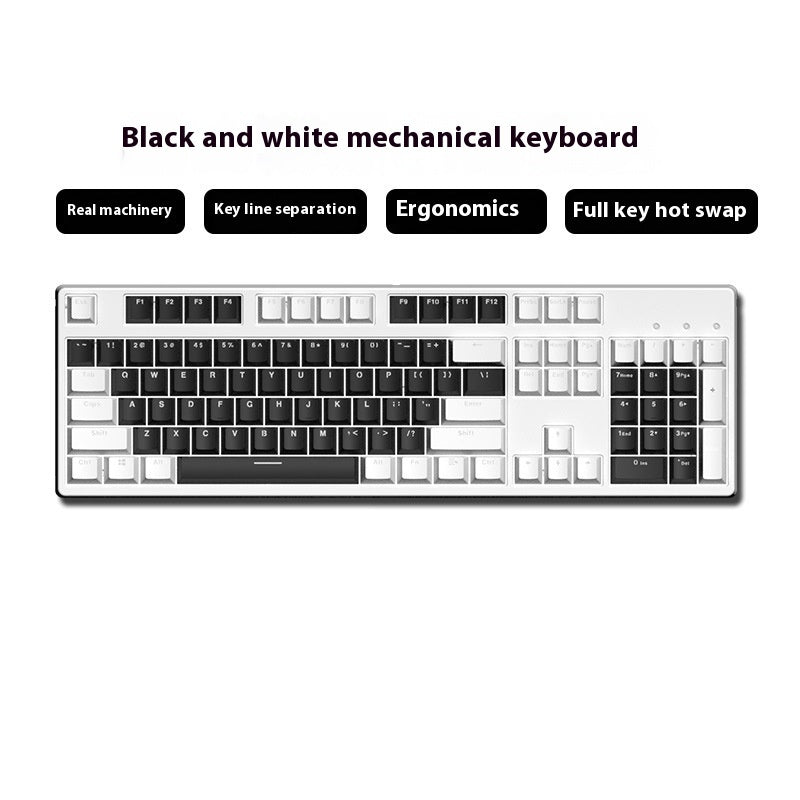 Wired Two-Color Mechanical Keyboard Green Black Red Switch Hot-Swappable