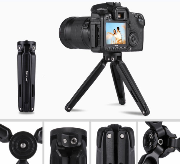Apple-Compatible Mini Metal Desktop Tripod for Mobile Phones