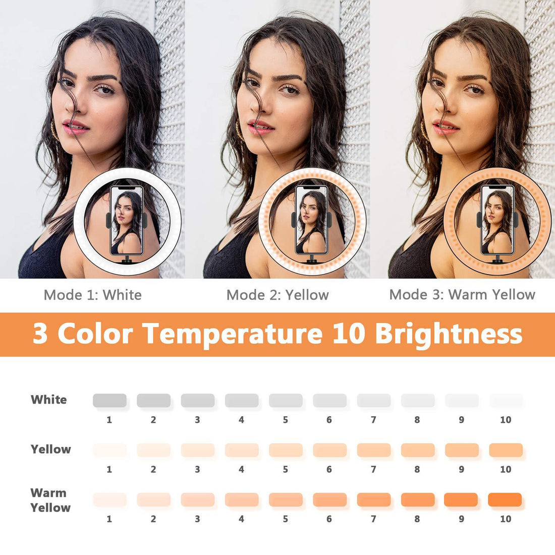 Apple-Compatible Desktop Ring Light with Tripod Fill Light