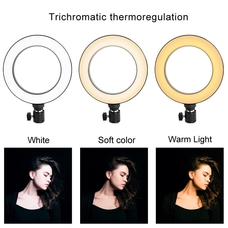 Apple-Compatible 6-Inch LED Ring Light with Octopus Tripod for Desktop Live Photos