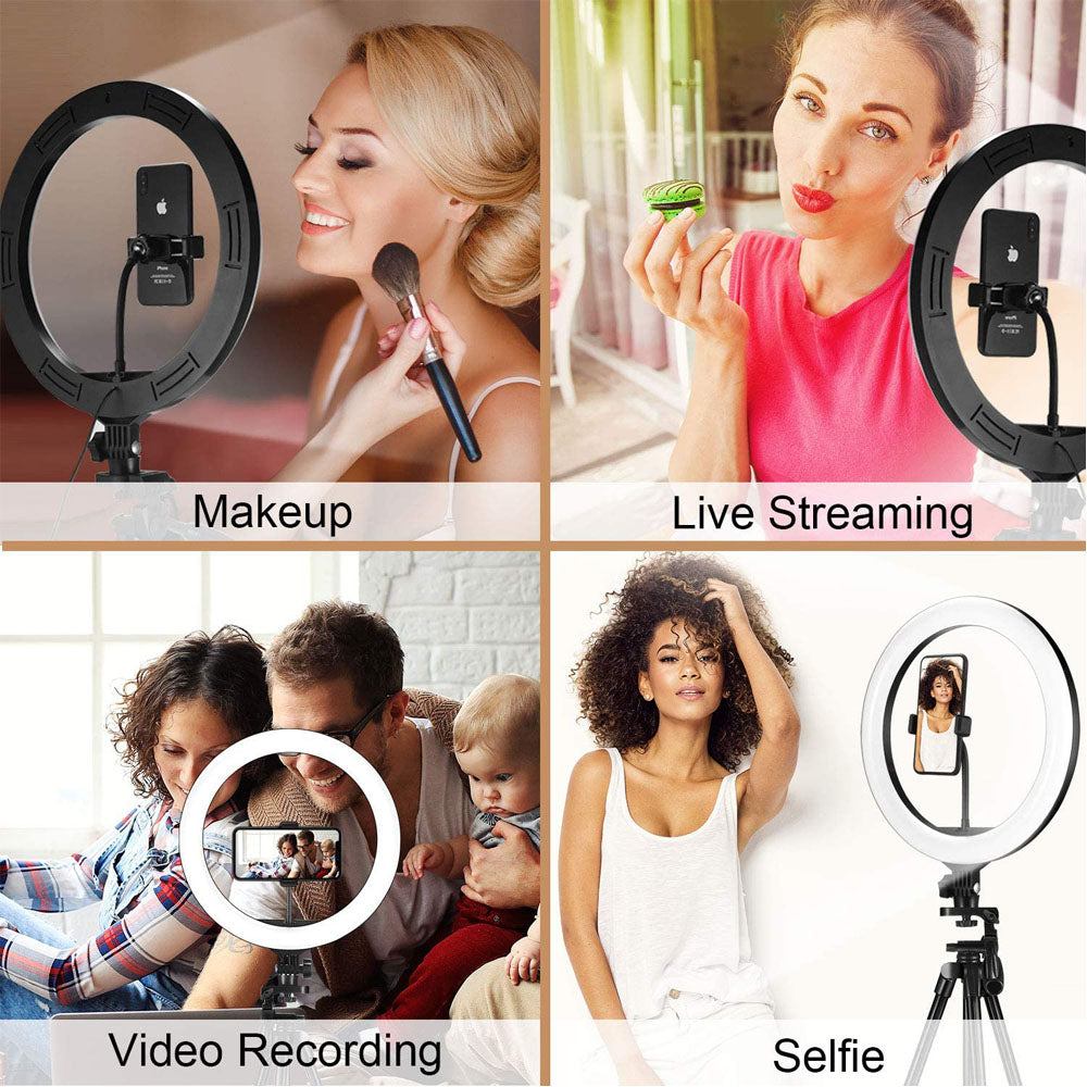 Dimmable USB LED Ring Light with Tripod for Selfies and Video, Apple Compatible