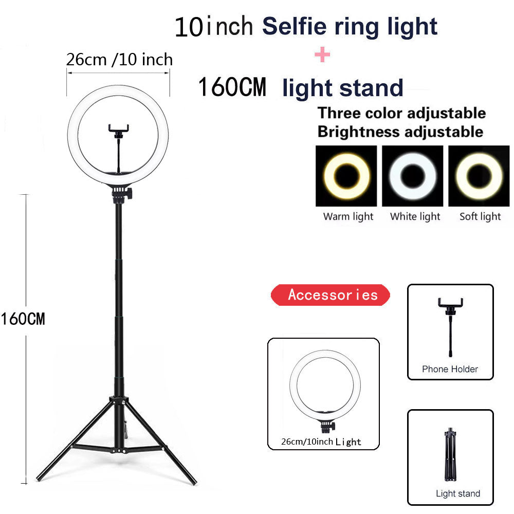 Dimmable USB LED Ring Light with Tripod for Selfies and Video, Apple Compatible