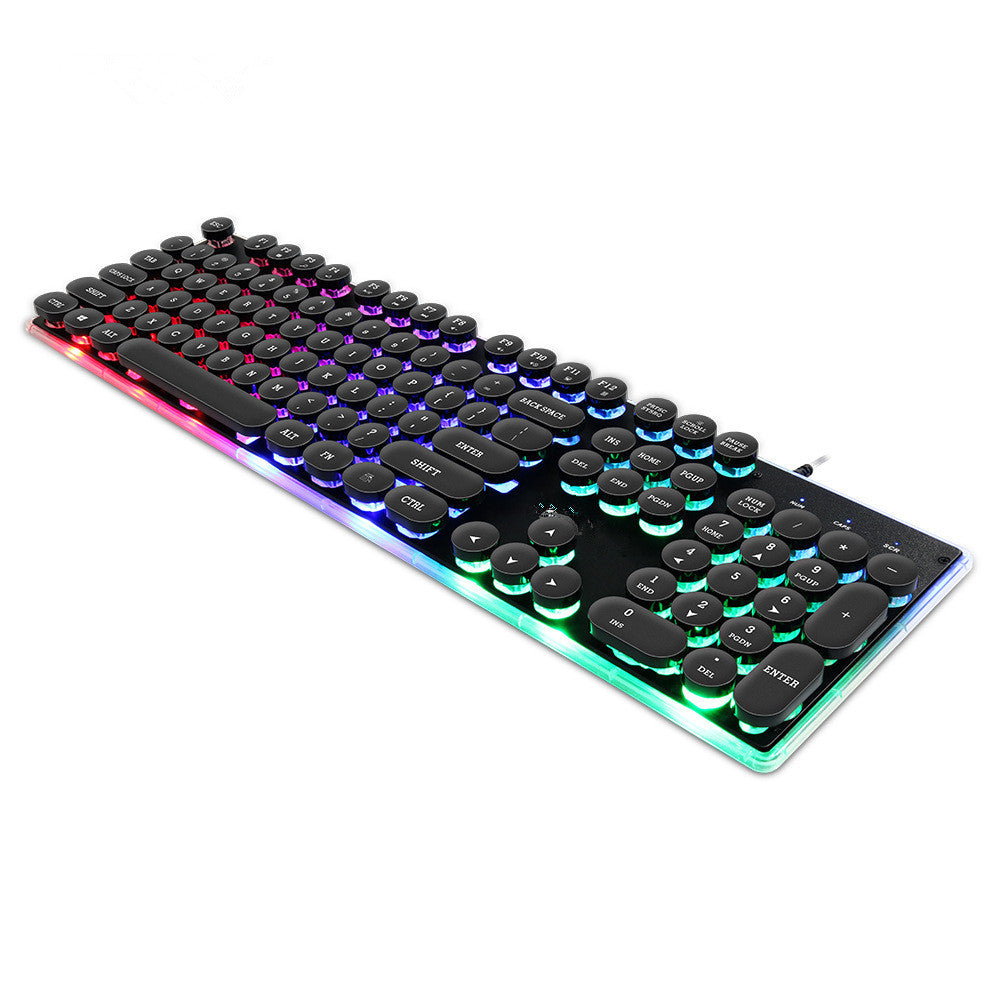 Desktop Mechanical Gaming Keyboard with Floating Round Luminous Keys