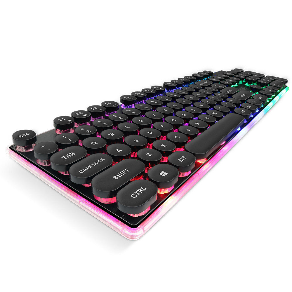 Desktop Mechanical Gaming Keyboard with Floating Round Luminous Keys
