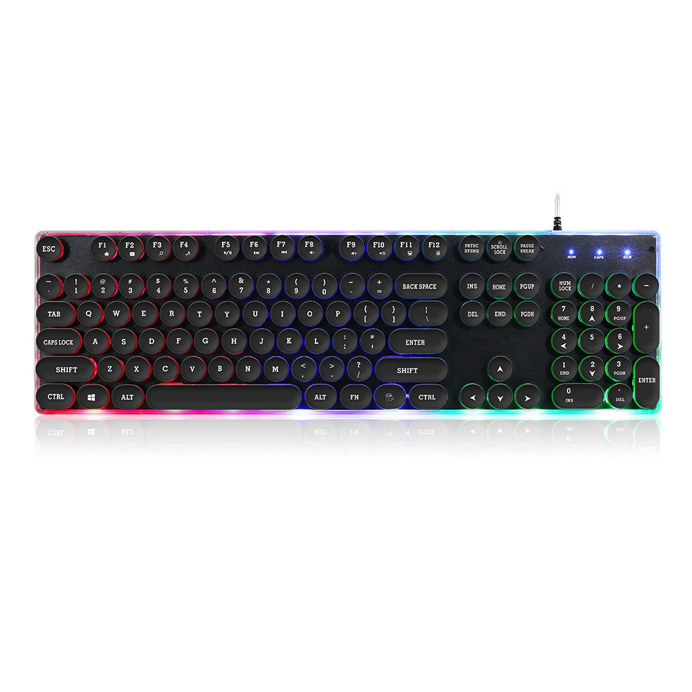 Desktop Mechanical Gaming Keyboard with Floating Round Luminous Keys