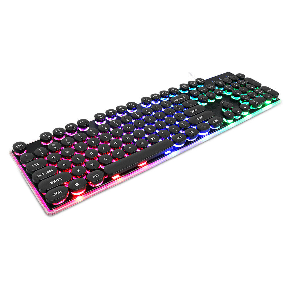 Desktop Mechanical Gaming Keyboard with Floating Round Luminous Keys