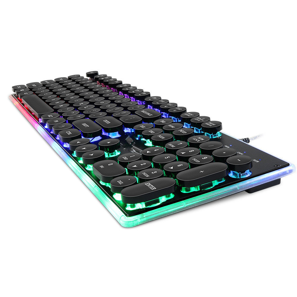 Desktop Mechanical Gaming Keyboard with Floating Round Luminous Keys