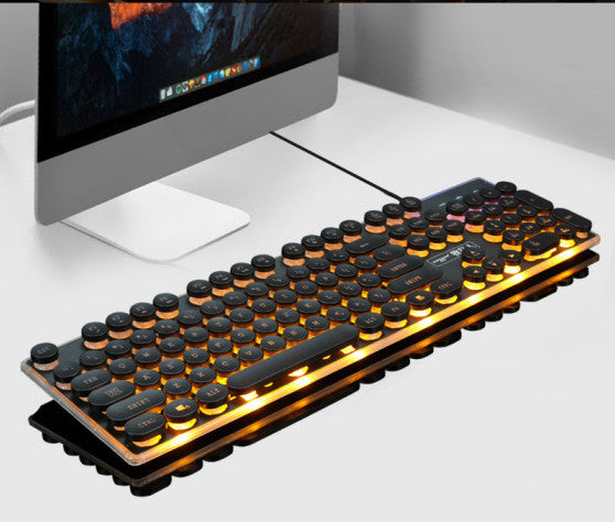 Forerunner GX60 Retro Glowing USB Wired Gaming Keyboard for PC