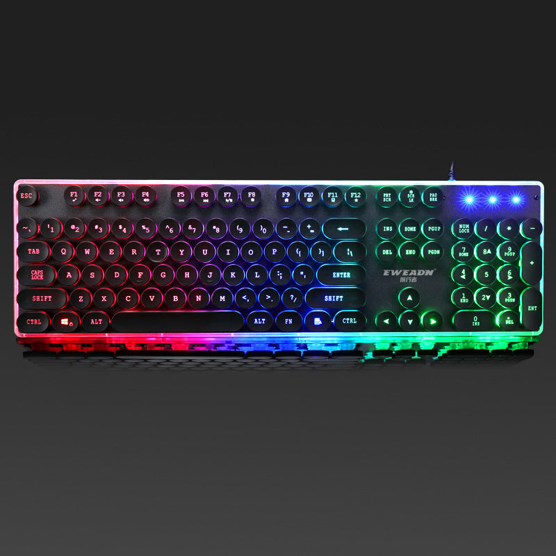 Forerunner GX60 Retro Glowing USB Wired Gaming Keyboard for PC
