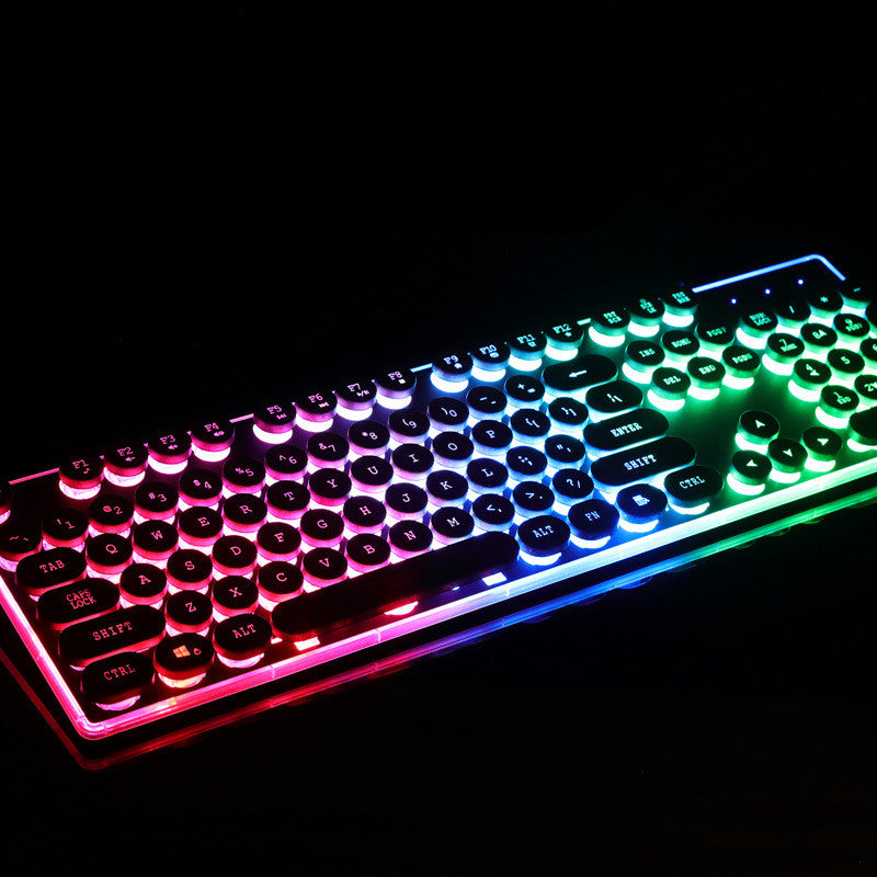Forerunner GX60 Retro Glowing USB Wired Gaming Keyboard for PC