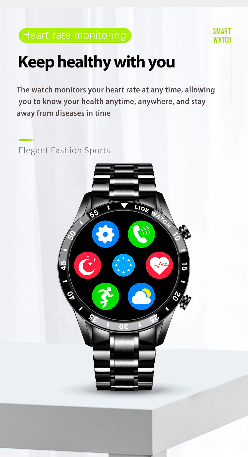 Lige Smart Watch Upgrade Wearable Device