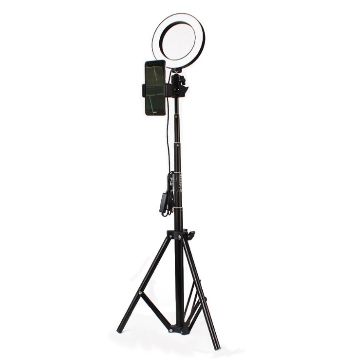 Apple-Compatible Ring Light with Tripod for Live Streaming and Beauty Videos