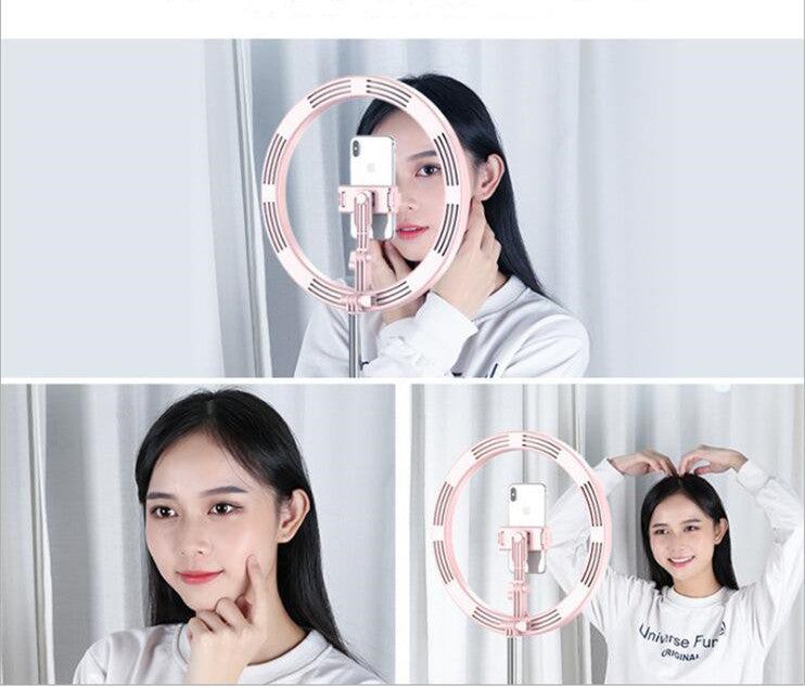 Apple-Compatible 10-Inch Dimmable LED Ring Light with Tripod for Selfies and Video