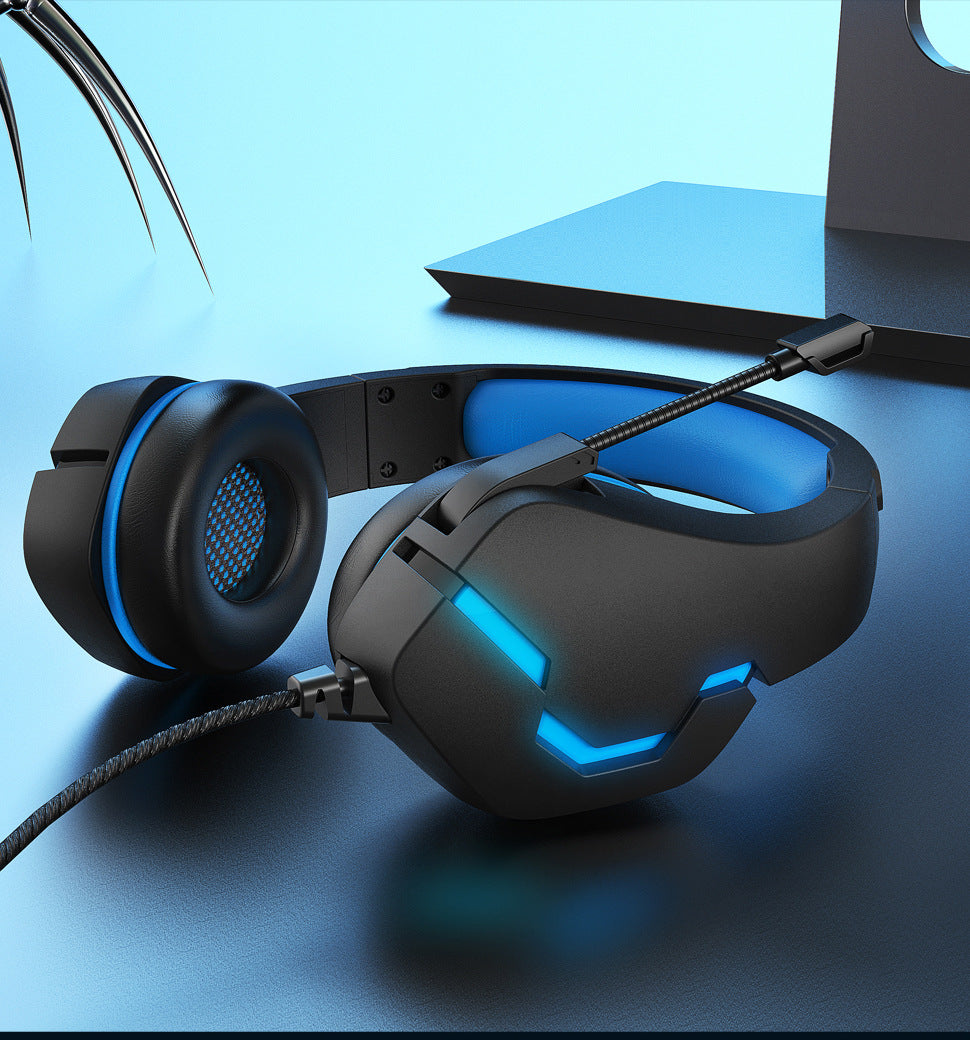 J10 Wired Gaming Headset with Mic, LED Lights, and Volume Control