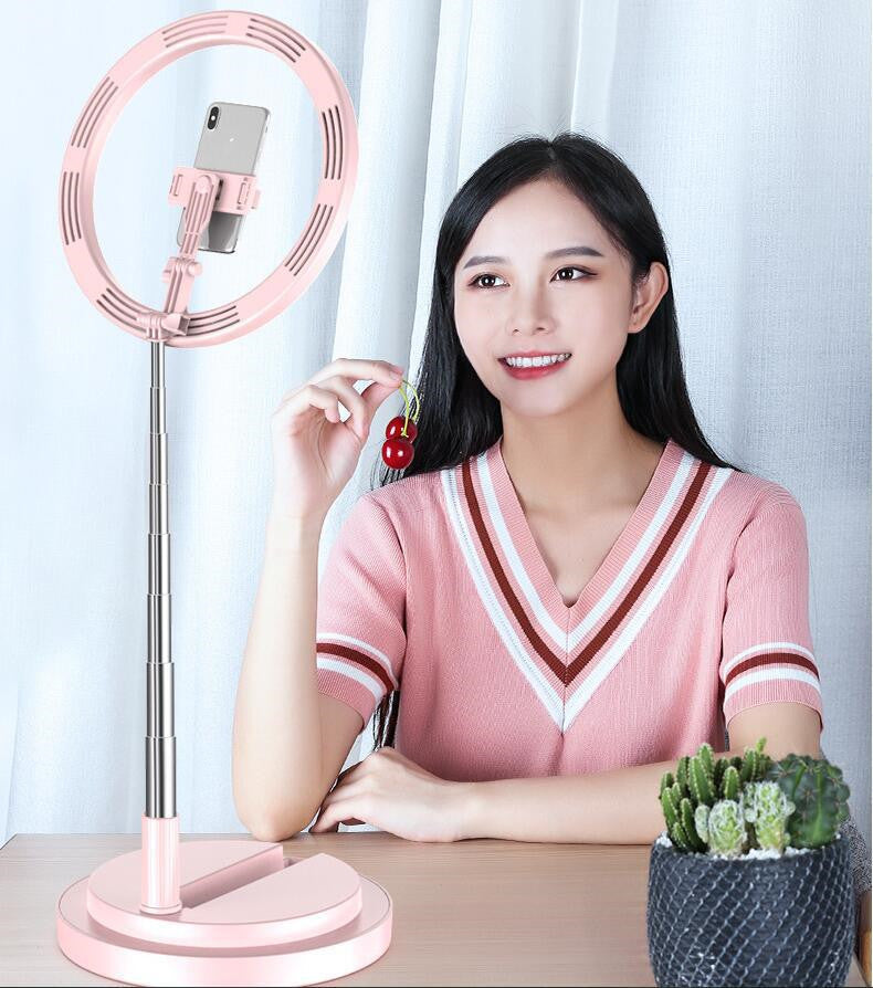 Apple-Compatible 10-Inch Dimmable LED Ring Light with Tripod for Selfies and Video