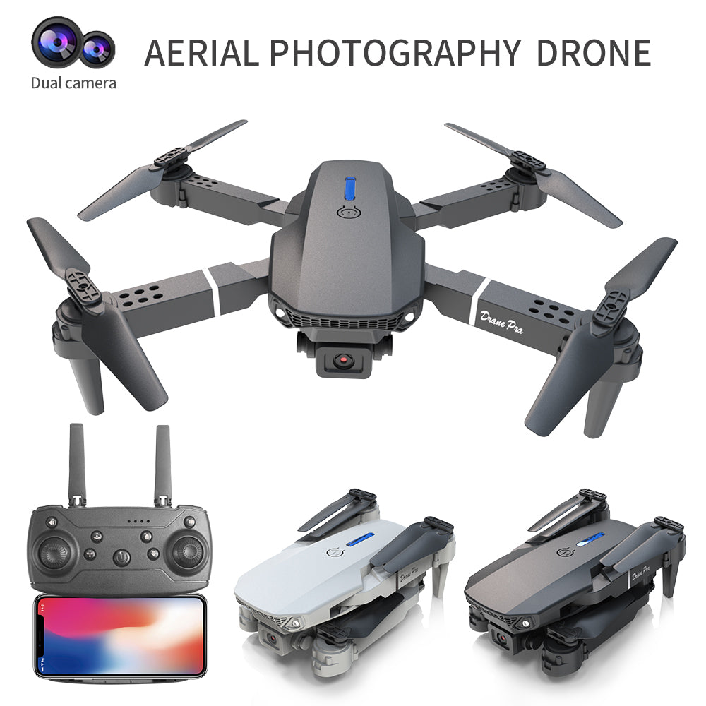 E88 Dual Camera Drone, WiFi FPV Double Folding RC Quadcopter Altitude Hold, Remote Control Toy For Beginners, Ideal Men's Gift For Outdoor Fun, Great For Christmas, Halloween, And Thanksgiving
