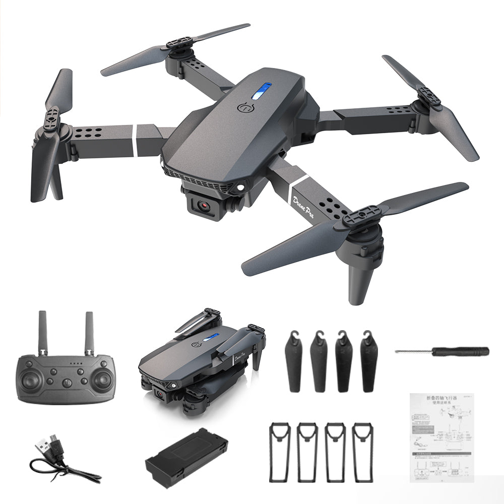 E88 Dual Camera Drone, WiFi FPV Double Folding RC Quadcopter Altitude Hold, Remote Control Toy For Beginners, Ideal Men's Gift For Outdoor Fun, Great For Christmas, Halloween, And Thanksgiving