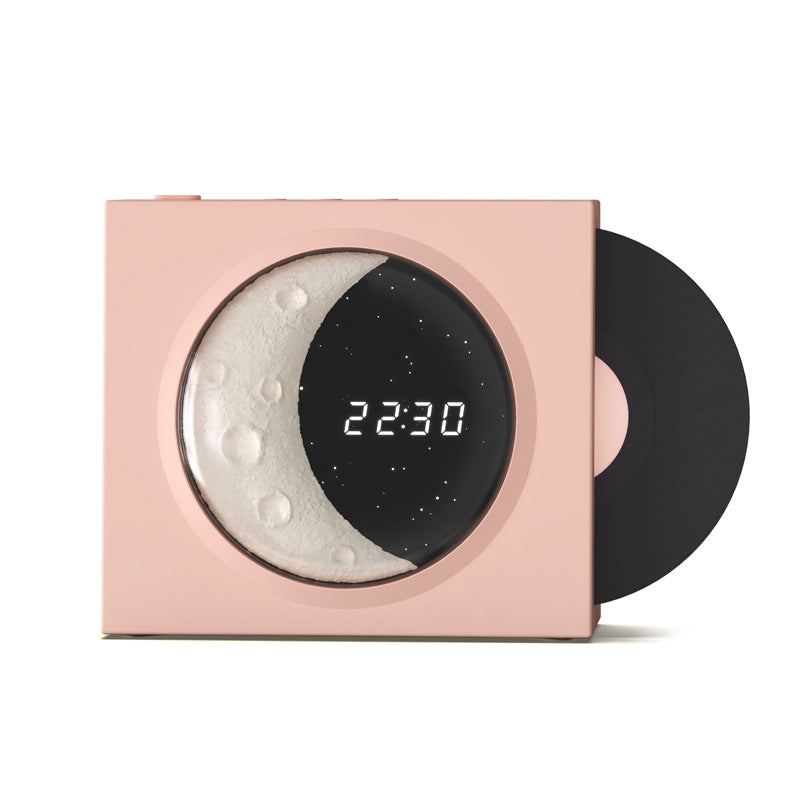 Moon Clock Bluetooth Vinyl Speaker with Nostalgic Design and High Volume