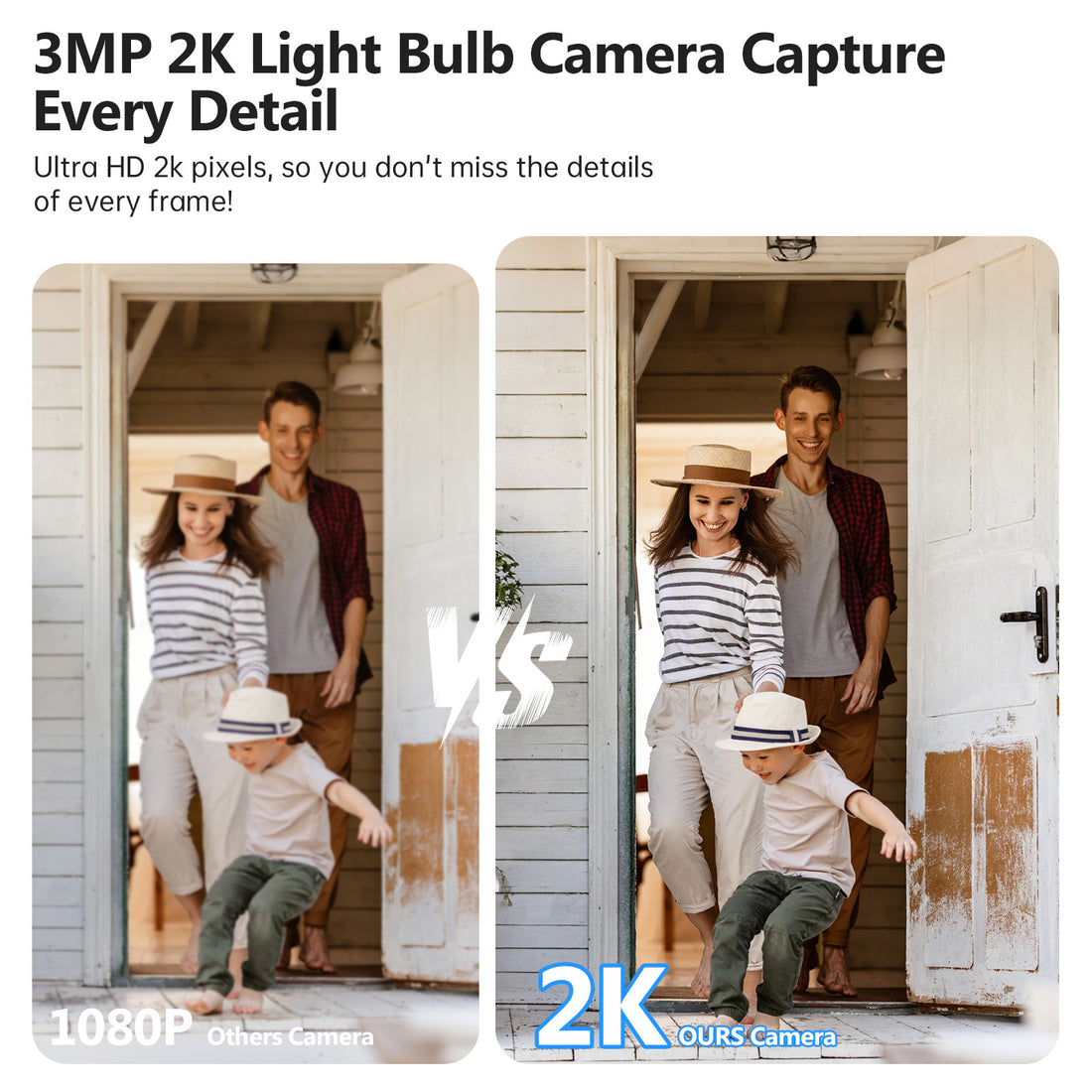 AI 360 Degree 3MP E27 WiFi Bulb Security Camera CCTV Night Vision