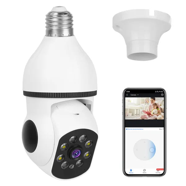 E27 WiFi Bulb Camera 1080P Pan Tilt Night Vision App Control