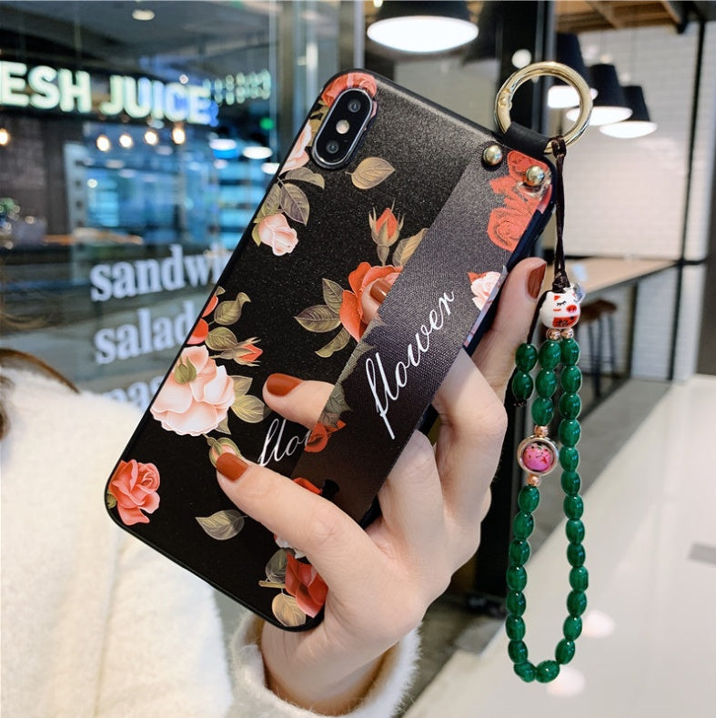 Rose Flower Wrist Strap For iPhone Cases
