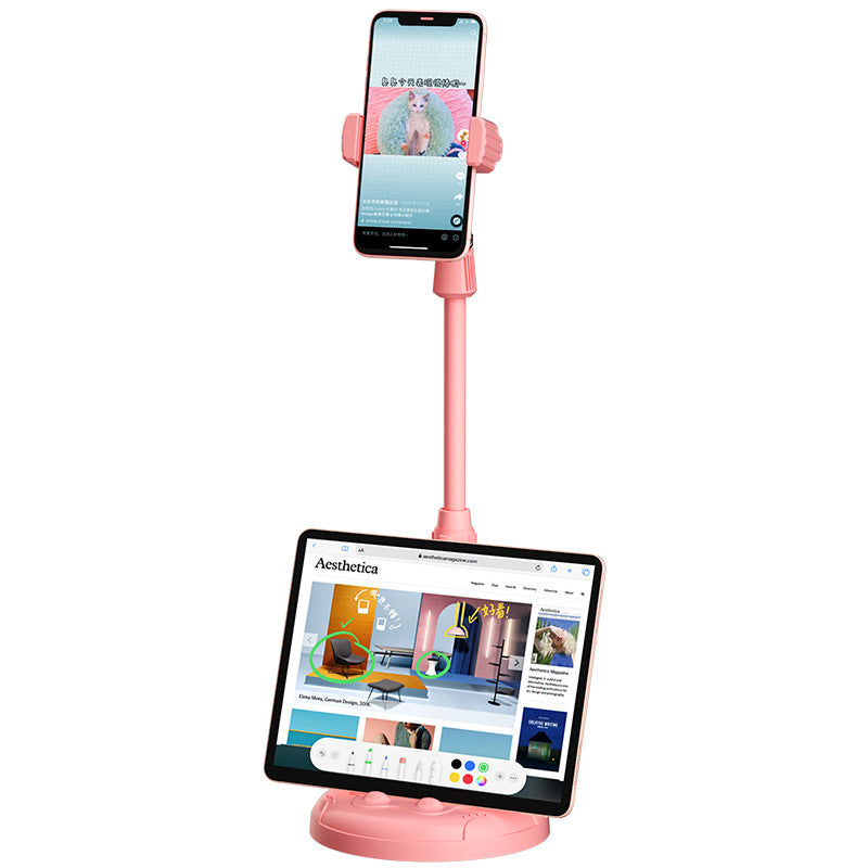 Telescopic Desktop Phone Holder with 360° Rotation and Adjustable Height