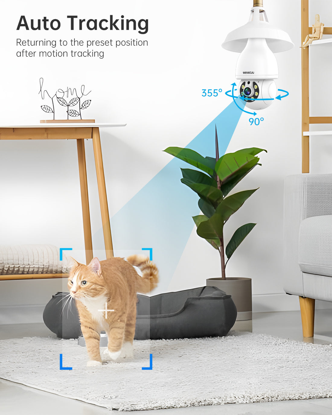 1080P PTZ E27 Bulb Camera 360 Degree CCTV Security Camera Network Light Bulb