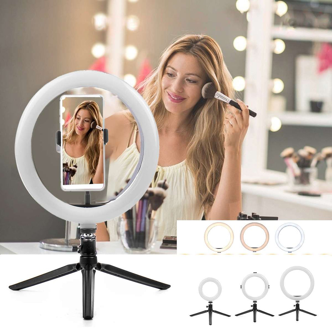 Apple-Compatible Beauty Fill Light with Tripod