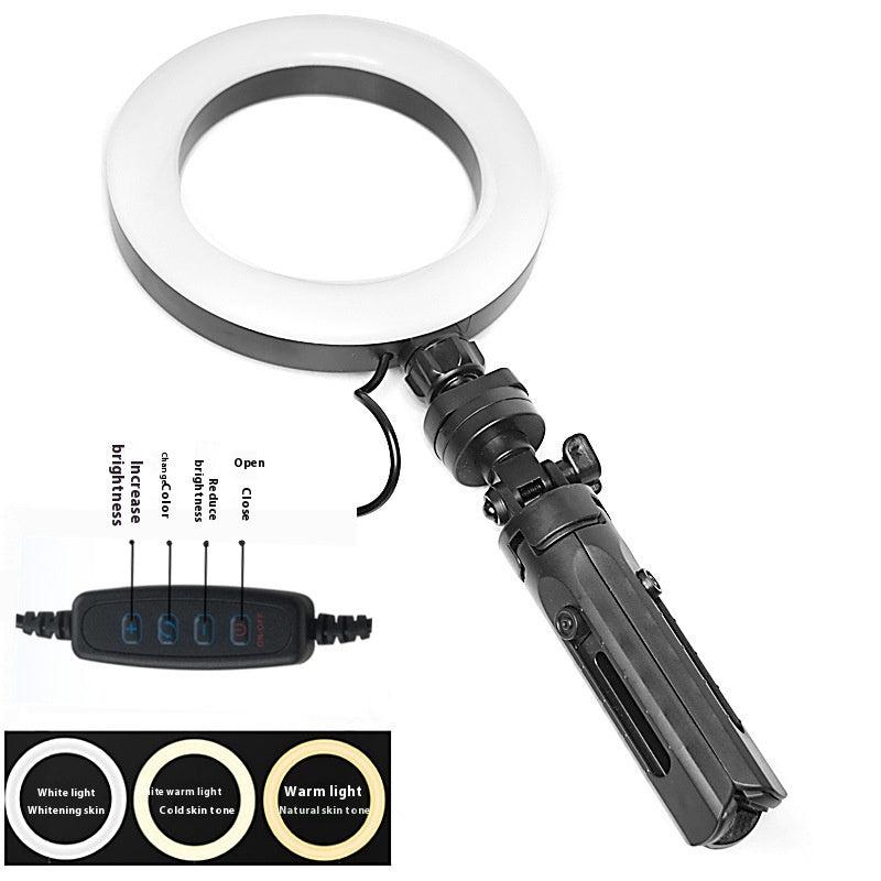 Mobile Live Streaming Tripod with Adjustable Color Fill Light for Selfies