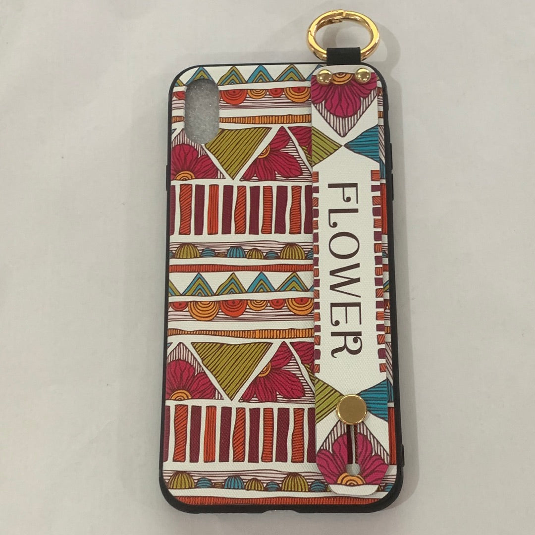 iPhone Case Wrist Strap With Rose Flower Design