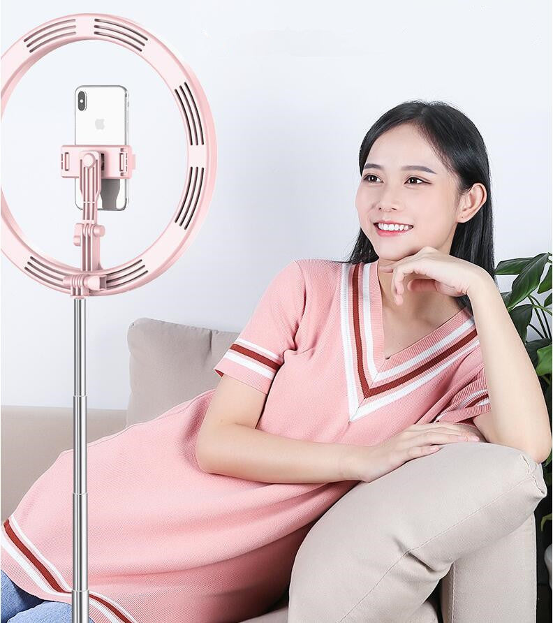 Apple-Compatible 10-Inch Dimmable LED Ring Light with Tripod for Selfies and Video