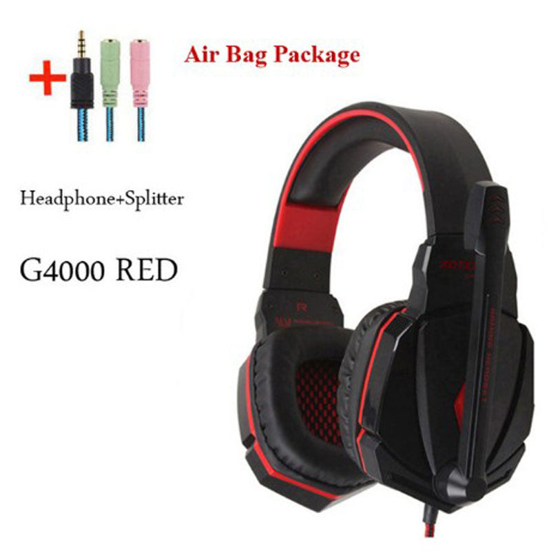 Wired Gaming Headset with Surround Sound, Deep Bass, and Mic