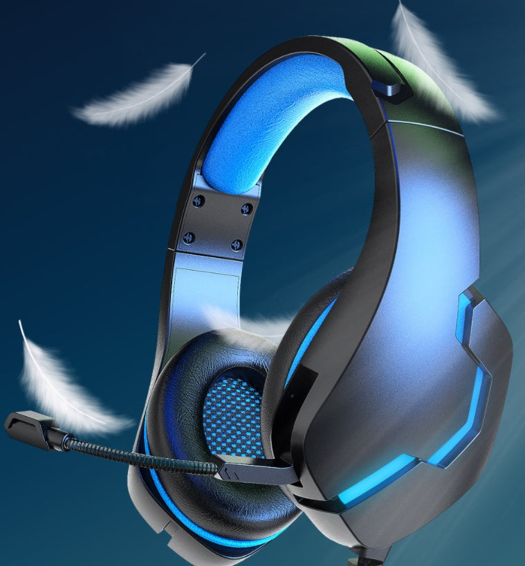 J10 Wired Gaming Headset with Mic, LED Lights, and Volume Control