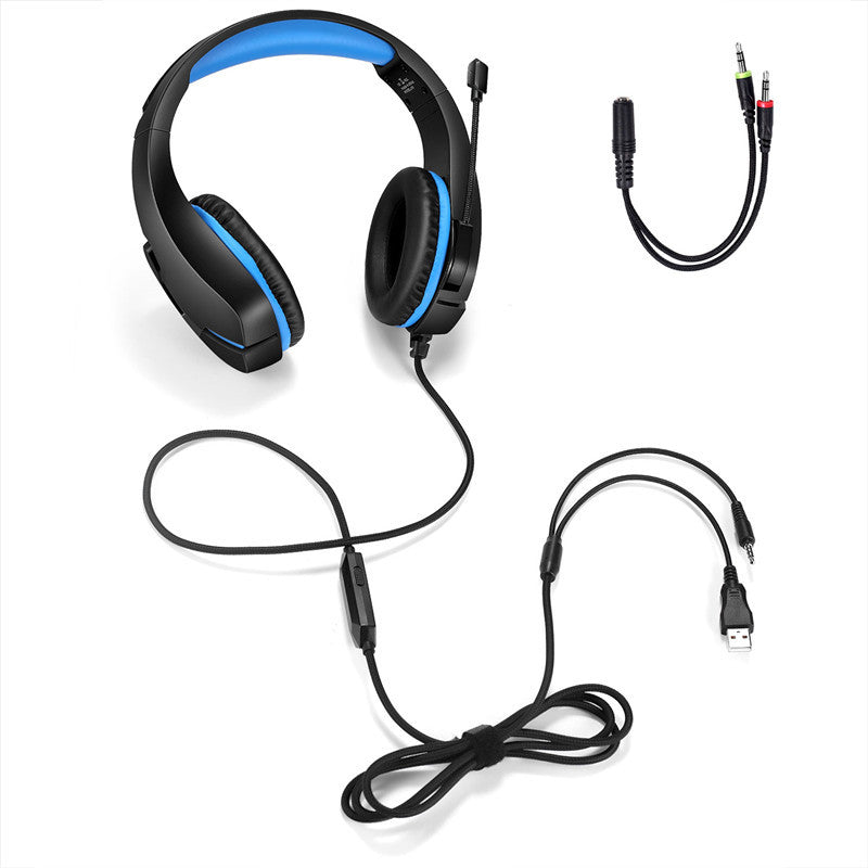 J10 Wired Gaming Headset with Mic, LED Lights, and Volume Control