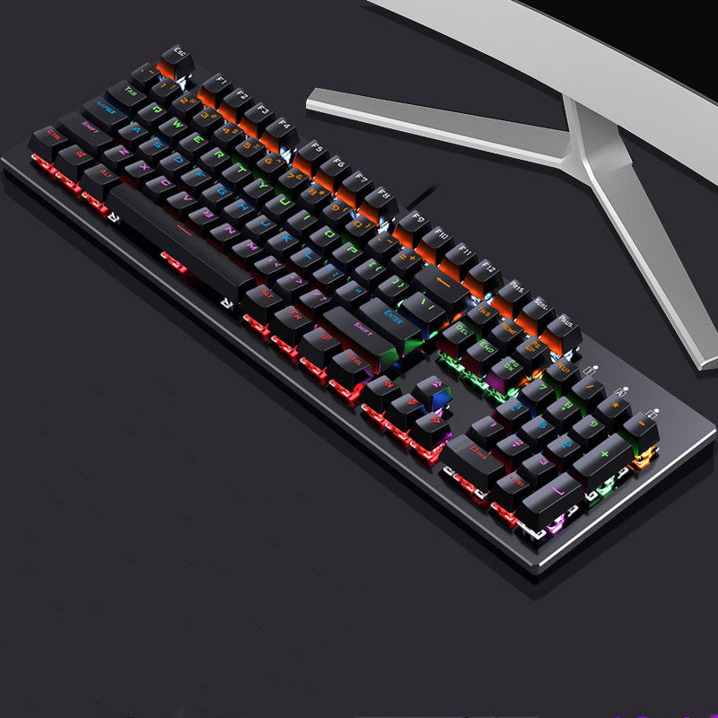 Steampunk 87-Key Mechanical Keyboard and Mouse Wired Set for PC
