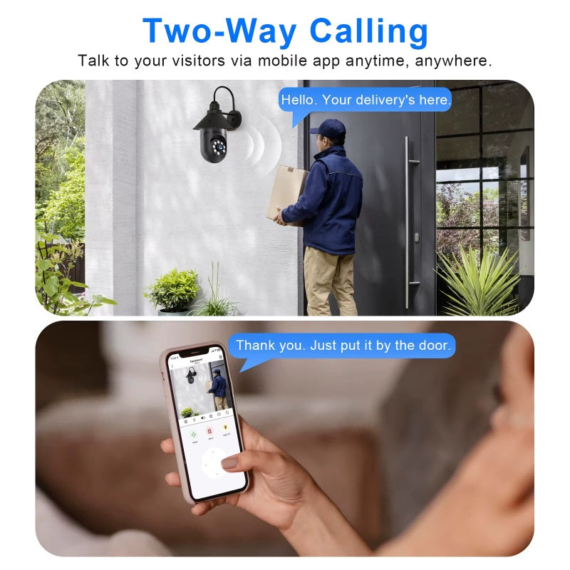 Light Bulb Security Camera 1080P 2.4/5G WiFi E27 360° Indoor Outdoor Security Camera