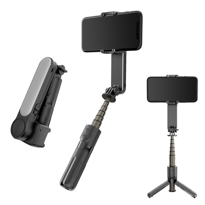 Apple-Compatible Handheld Gimbal with Fill Light, Tripod, and Selfie Support