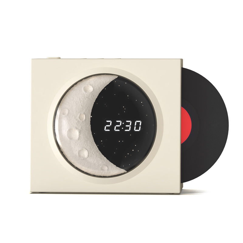 Moon Clock Bluetooth Vinyl Speaker with Nostalgic Design and High Volume