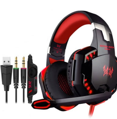 Wired Gaming Headset with Surround Sound, Deep Bass, and Mic