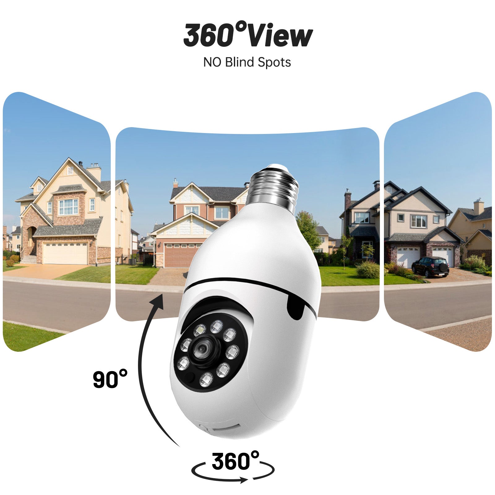 WiFi E27 2K Bulb Security Camera Set Smart Home Full HD IP Camera 2PCS