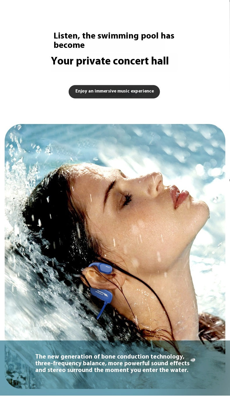 Bone Conduction Swimming Bluetooth Headset With 8G Memory