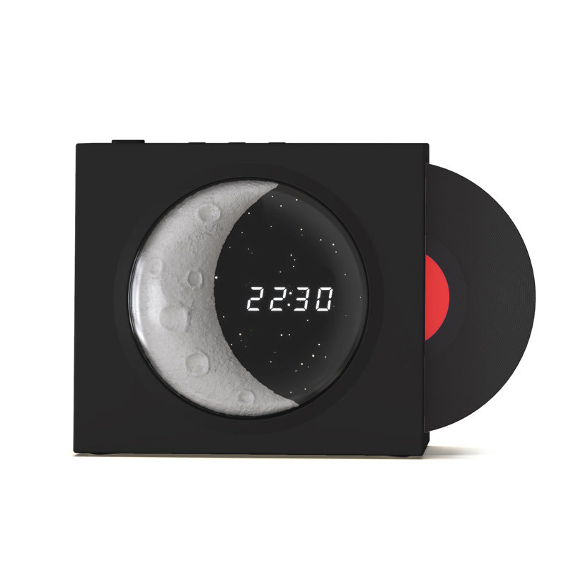 Moon Clock Bluetooth Vinyl Speaker with Nostalgic Design and High Volume