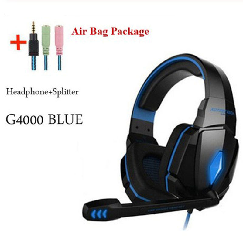 Wired Gaming Headset with Surround Sound, Deep Bass, and Mic
