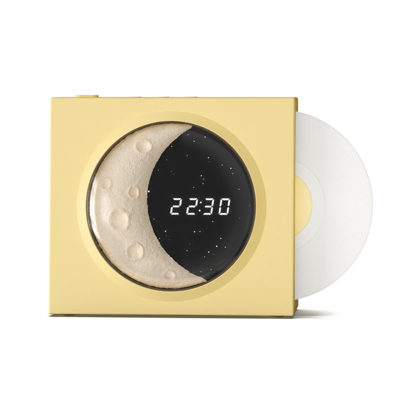 Moon Clock Bluetooth Vinyl Speaker with Nostalgic Design and High Volume