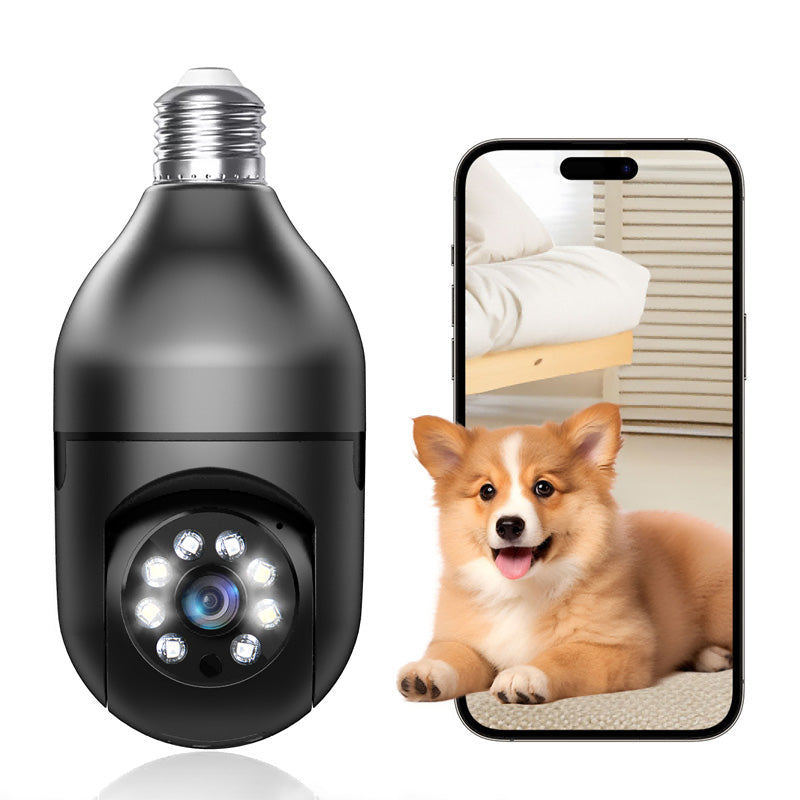 Light Bulb Security Camera 1080P 2.4/5G WiFi E27 360° Indoor Outdoor Security Camera