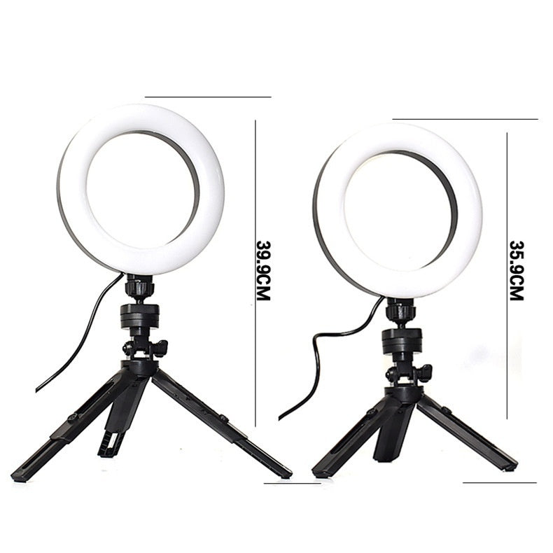 Mobile Live Streaming Tripod with Adjustable Color Fill Light for Selfies