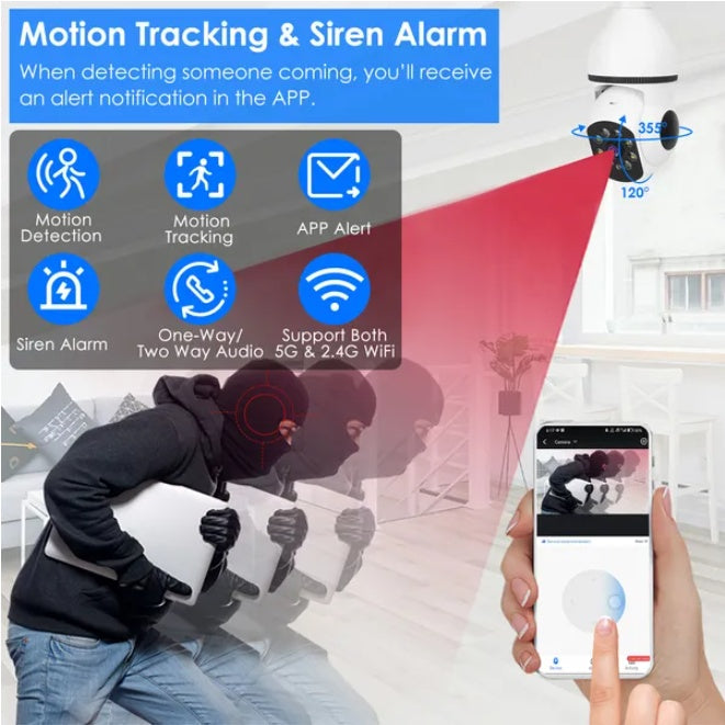 PTZ Security Camera With Two-Way Audio Full Color Night Vision Floodlight