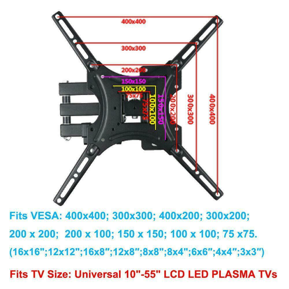 26-55 Full Motion TV Wall Mount Rotation 180Swivel Bracket 26 32 40 42 50 55